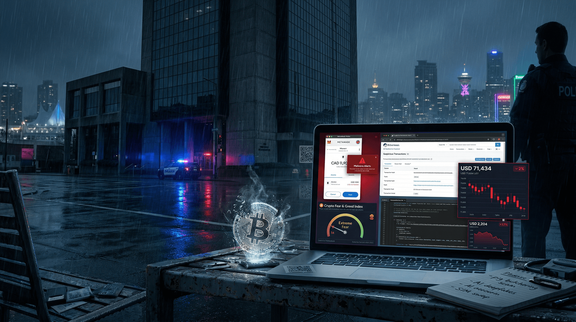 B.C. Crypto Scams Surge 35% to CAD 4.2M Losses, Police Alert Investors