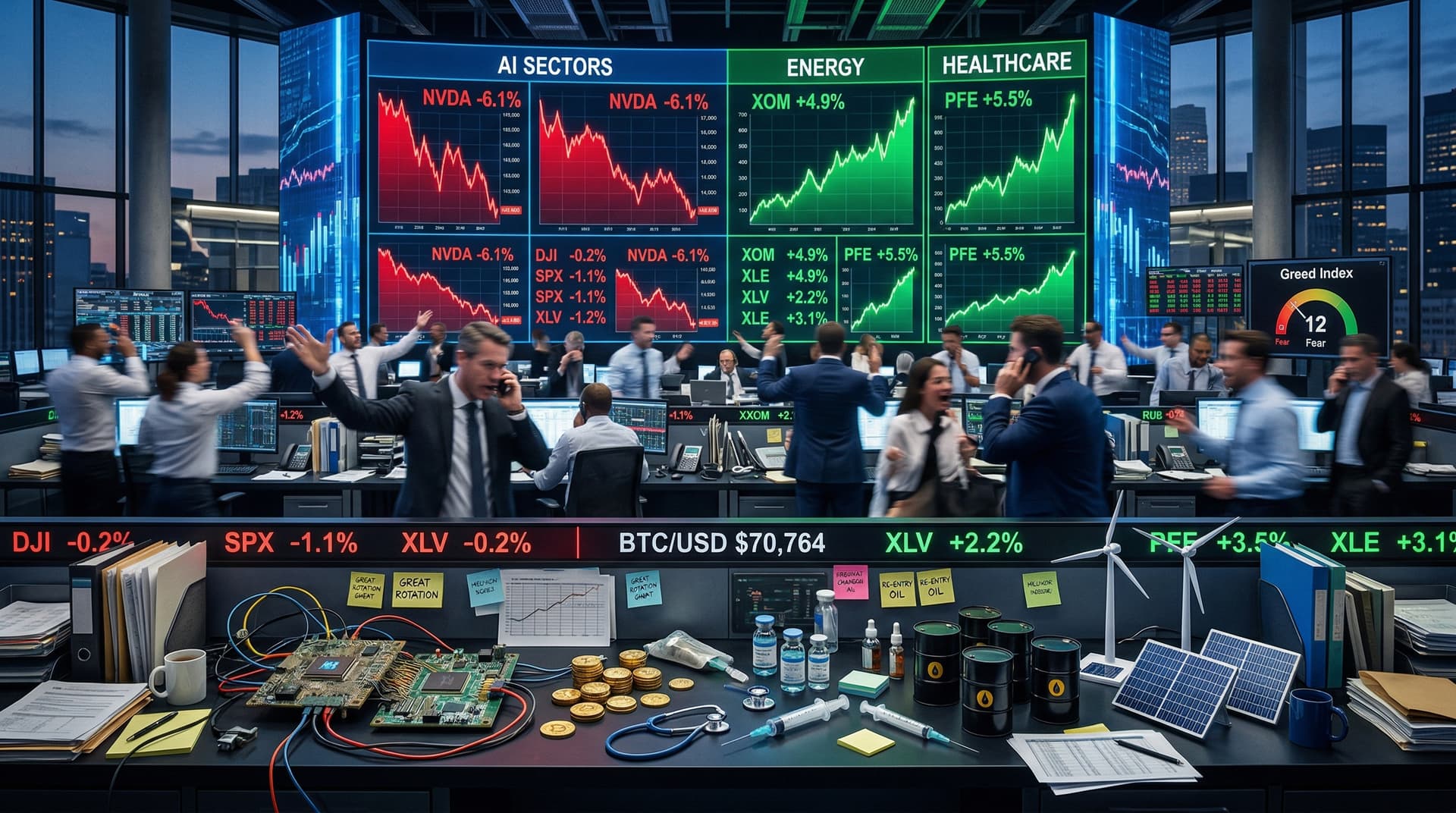 Great Rotation AI Stocks: $1T Shifts to Energy, Health