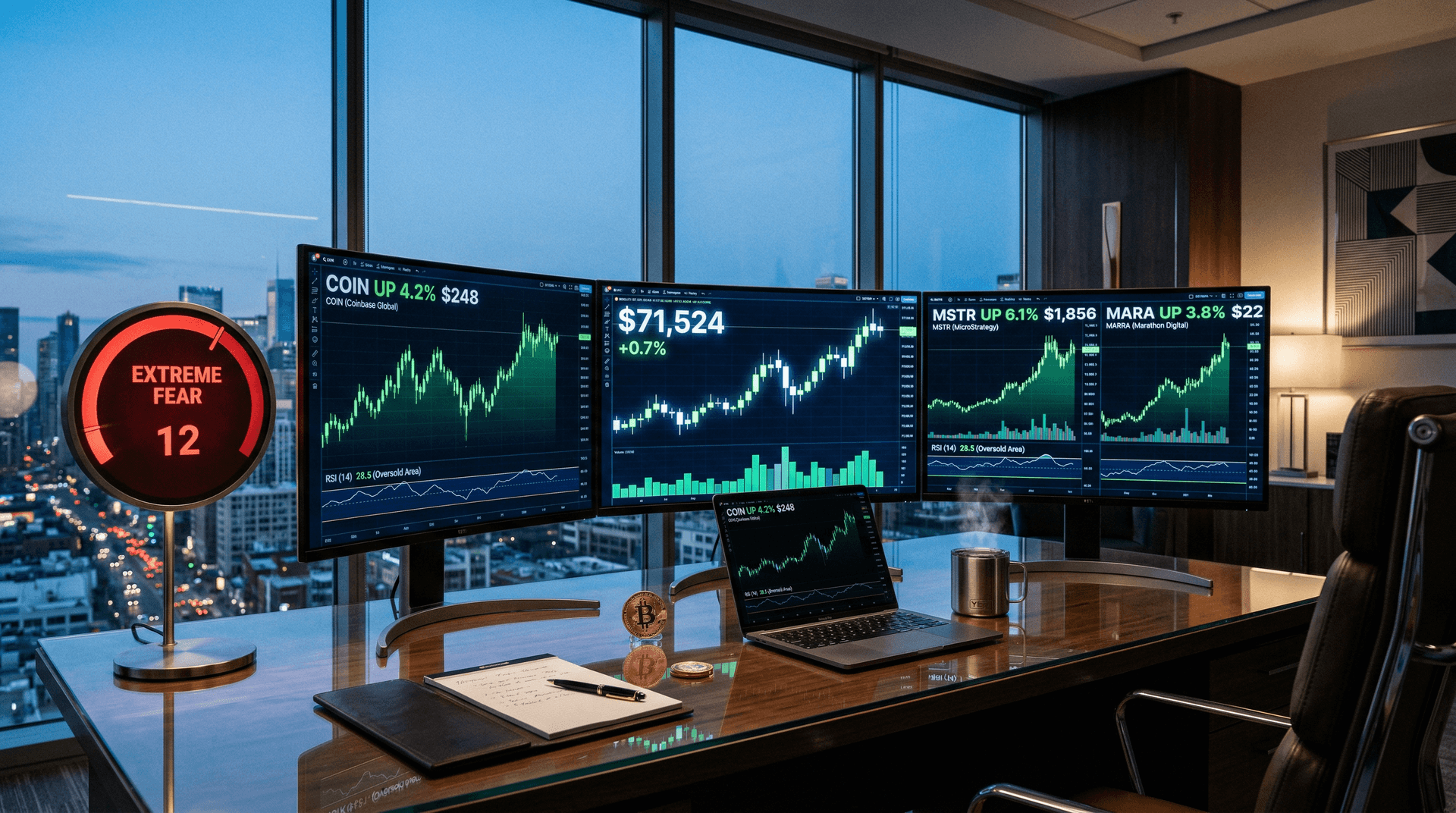 Best Crypto Stocks Rally in Fear Dip: COIN +4.2%, MSTR +6.1%