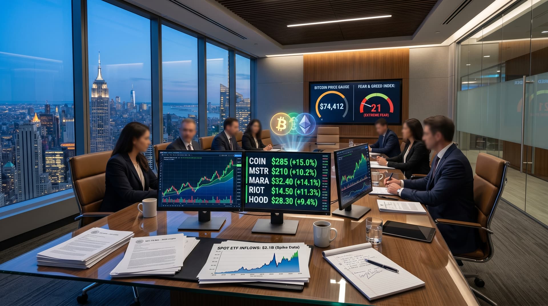 MarketBeat Crypto Stock Picks: 5 Average 12% Gains Amid Fear & Greed at 21