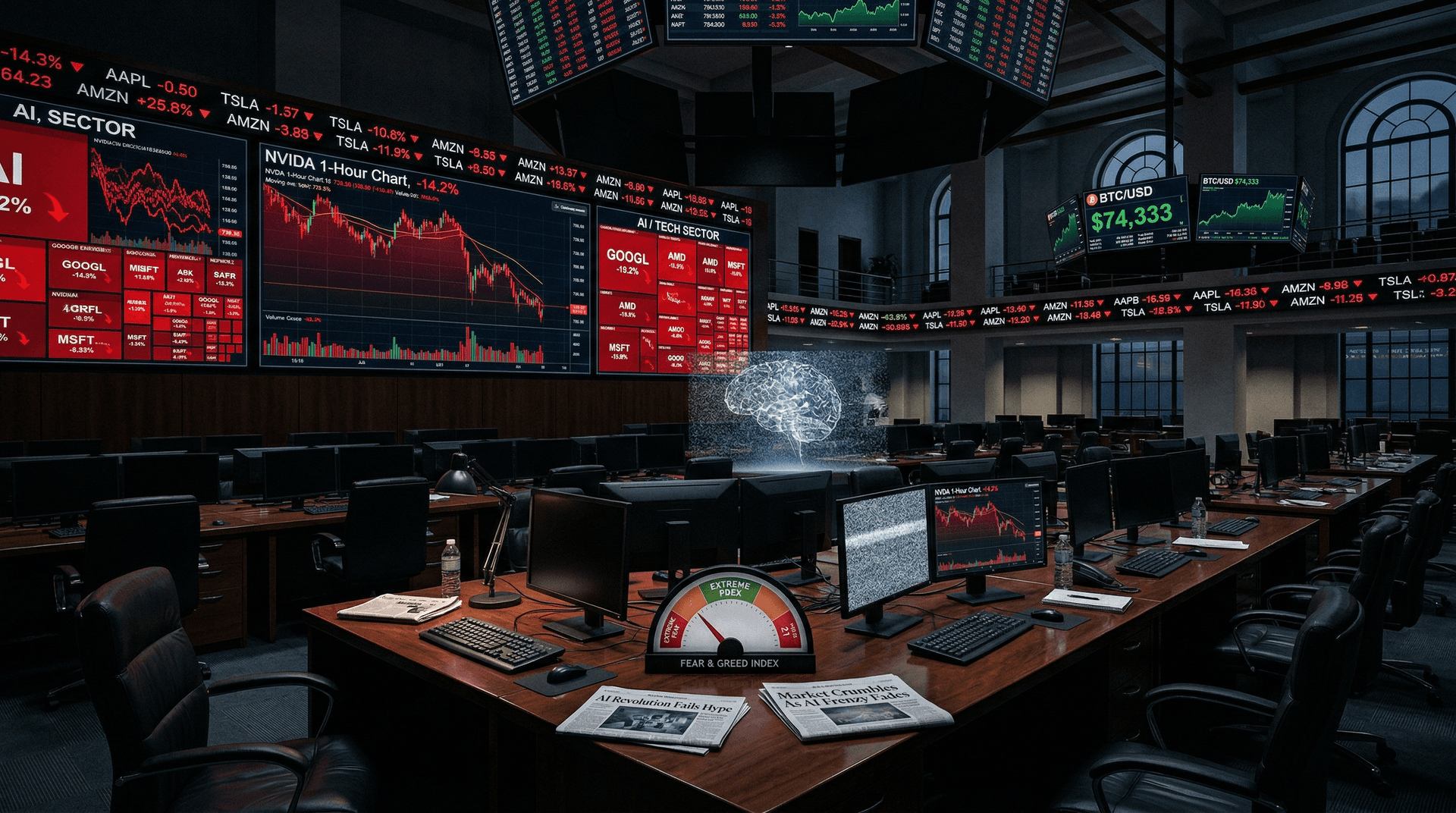 AI Hype Fading: Fear & Greed Hits 21, $74K BTC Buy Signal