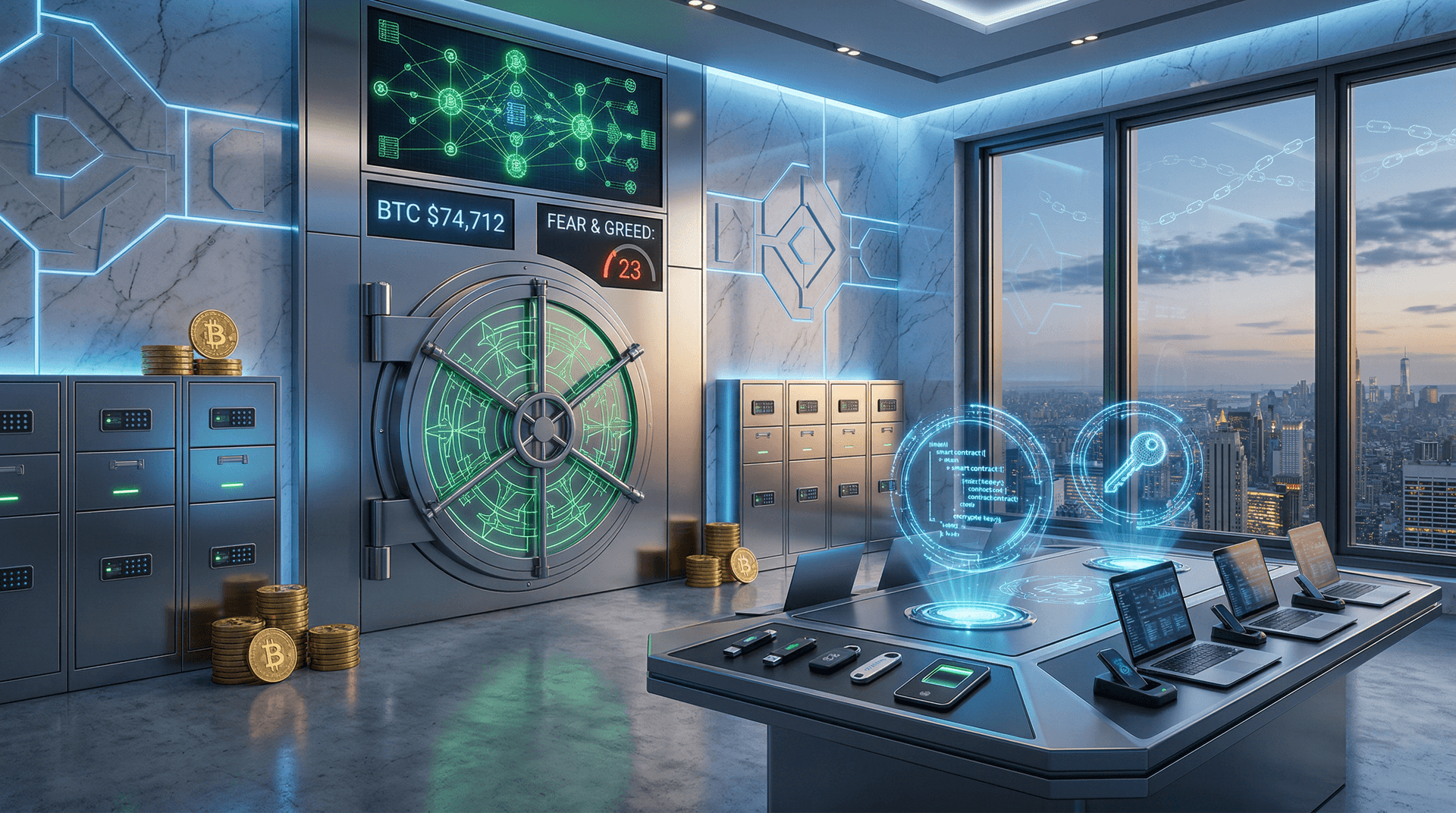 Credit Unions Crypto Adoption Surges as Fear Hits 23, BTC $74K