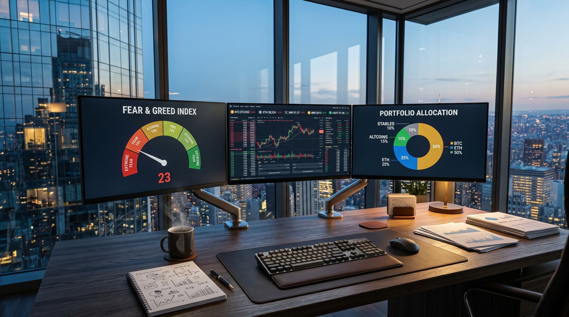 Diversified Cryptocurrency Portfolio: Motley Fool 40-50% BTC at Fear 23
