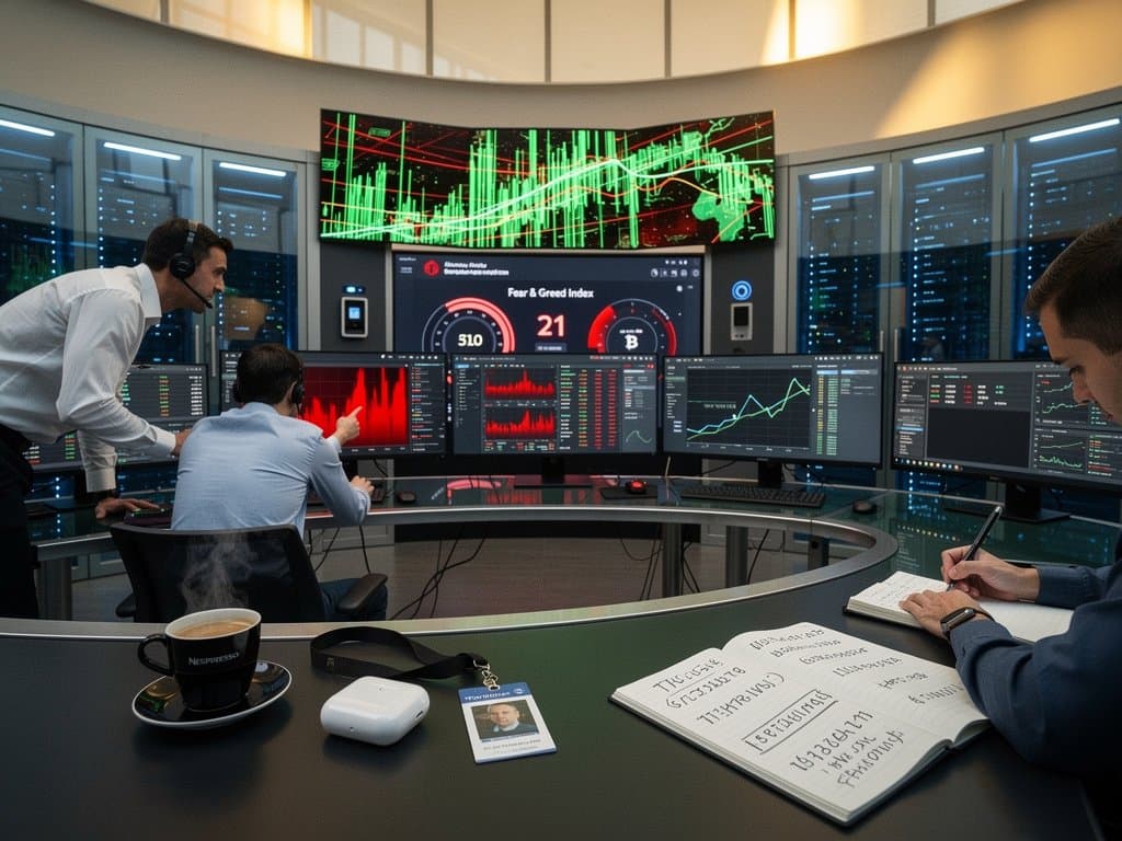 Cybersecurity center monitors blockchain threats and crypto wallet scans with red alerts in a high-tech Paris finance hub