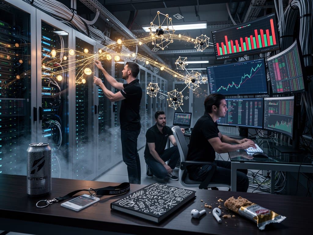 Data center screens show USDT charts and Solana DeFi recovery during Tether Drift bailout