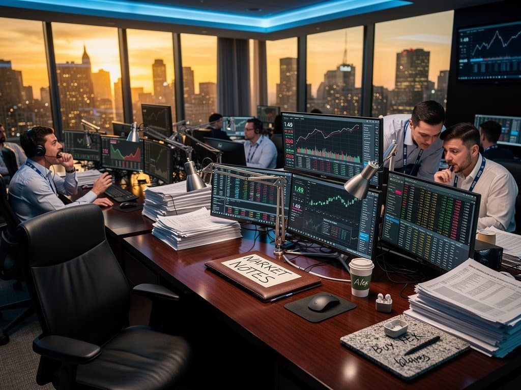 Wall Street traders monitoring XRP ETFs charts and Ripple ODL data on advanced trading terminals