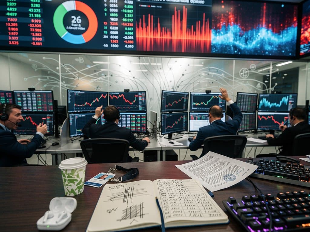 Crypto trading screens show BTC drop to $75,877 amid Russia prison sentence news and red market indicators